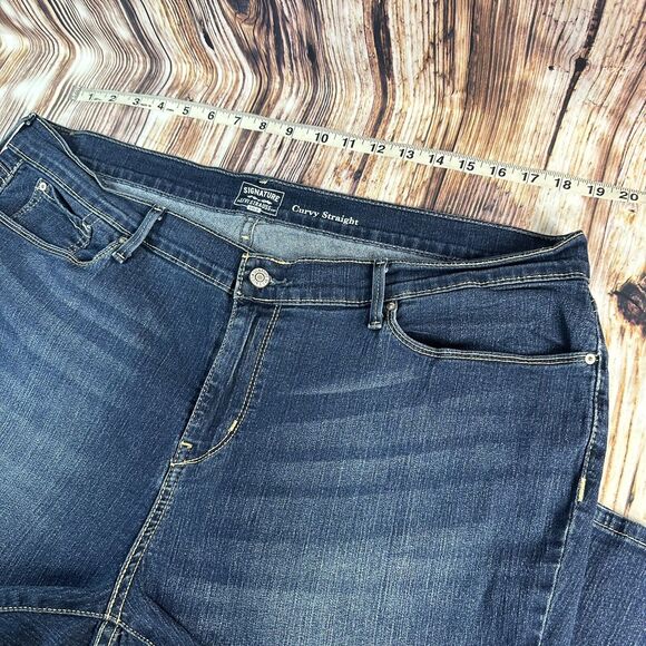 Levi's Signature CURVY STRAIGHT Size 22 Short High Rise Jeans Denim Pants 38x27 - Picture 3 of 10